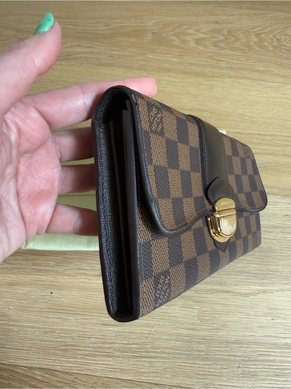 Louis Vuitton Brown Damier Ebene Portefeuille Sistina Wallet 2009